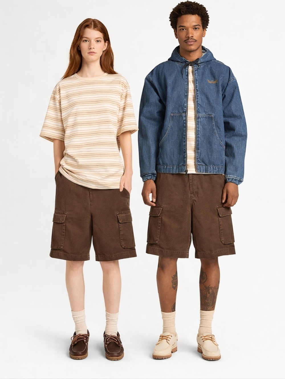 VINTAGE Timberland Cargo Shorts Brown Cotton 1999 Relaxed Fit 35W XL